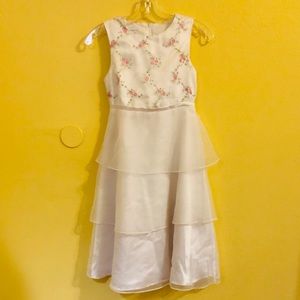 Bonnie Jean Big Girls Embroidered Ruffled Dress